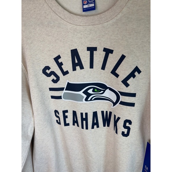 Ultra Game Seattle Seahawks NFL Crewneck Sweatshirt XL Oatmeal Heather Men - Picture 2 of 7